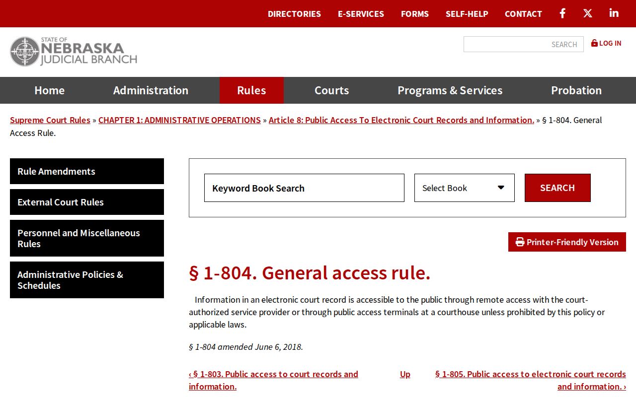Thurston County civil docket general access rule