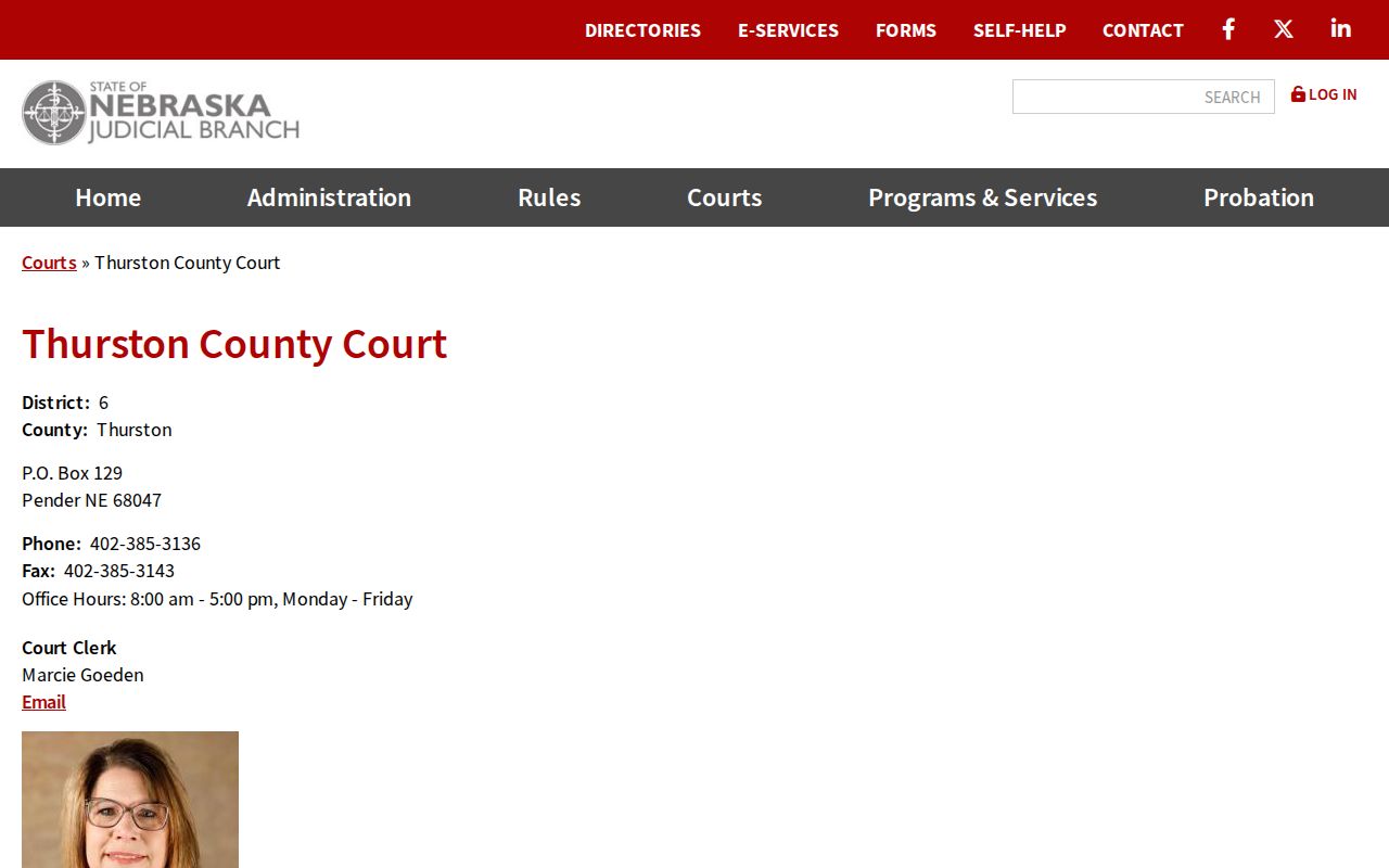Thurston County court dates County Court clerk contact