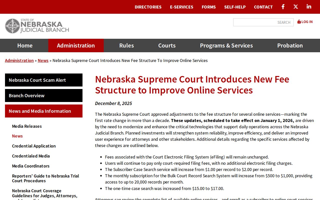Thurston County criminal docket online access fee update