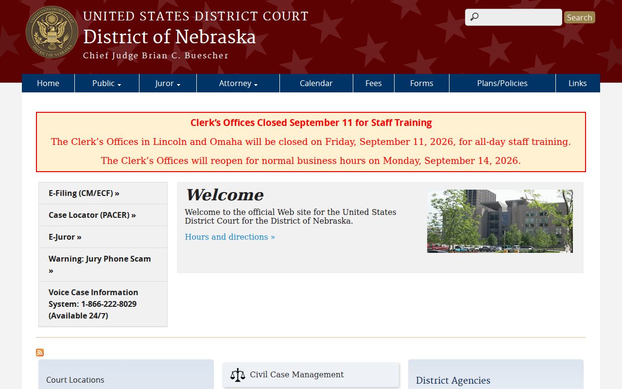 Thurston County court docket federal District of Nebraska search boundary