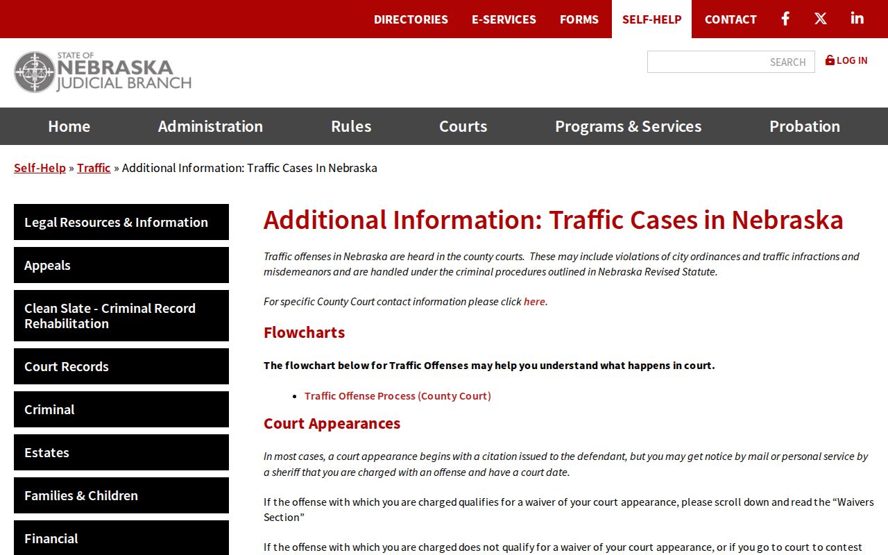 Thurston County traffic tickets official Nebraska traffic case guidance