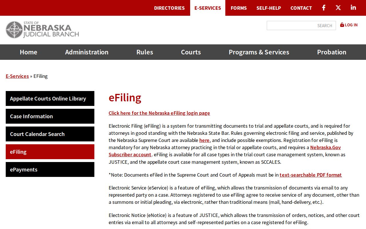 Thurston County Winnebago court docket distinction between Nebraska eFiling and public case information